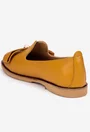 Mocasini dama galbeni din piele naturala cu ornament