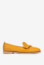 Mocasini dama galbeni din piele naturala cu ornament