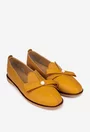 Mocasini dama galbeni din piele naturala cu ornament