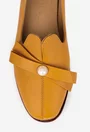 Mocasini dama galbeni din piele naturala cu ornament
