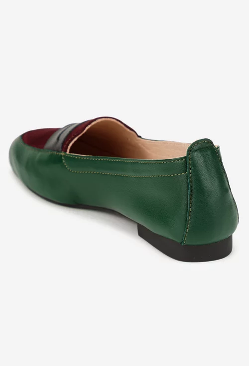 Mocasini dama kaki cu bordo din piele naturala picture - 5