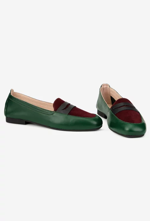 Mocasini dama kaki cu bordo din piele naturala picture - 7