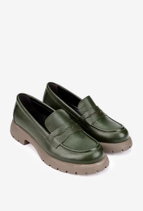 Mocasini dama kaki din piele texturata
