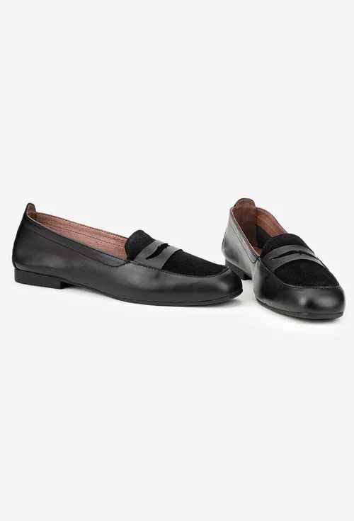 Mocasini dama negri din piele naturala picture - 5