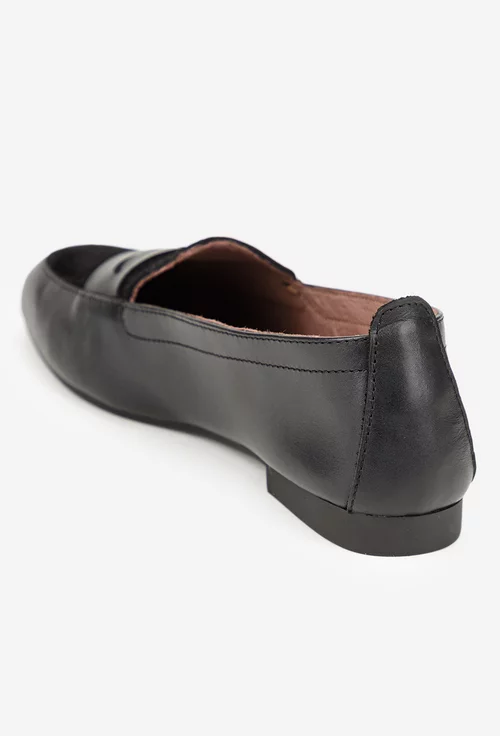 Mocasini dama negri din piele naturala picture - 3