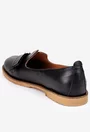 Mocasini dama negri din piele naturala cu ornament