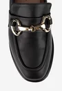 Mocasini dama negri din piele naturala cu ornament