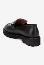 Mocasini dama negri din piele naturala cu ornament