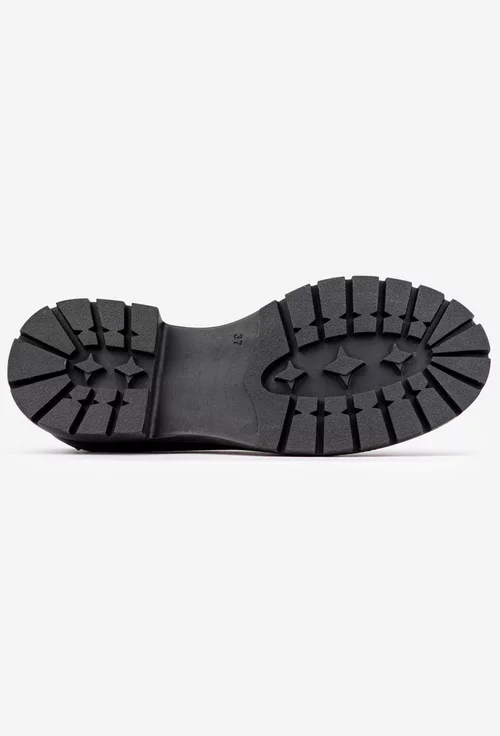 Mocasini dama negri din piele texturata