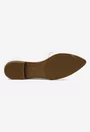 Mocasini dama NUR albi din piele cu ornament