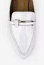 Mocasini dama NUR albi din piele cu ornament