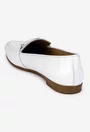 Mocasini dama NUR albi din piele cu ornament
