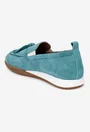 Mocasini dama NUR din piele intoarsa bleu