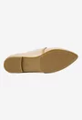 Mocasini dama NUR maro cu bej din piele accesorizati cu ornament