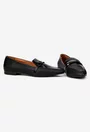 Mocasini dama NUR negri din piele cu ornament