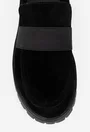 Mocasini dama NUR negri din piele intoarsa cu elastic