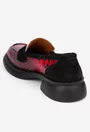 Mocasini dama rosii cu negri din piele