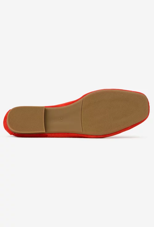 Mocasini dama rosii din piele intoarsa picture - 5