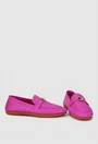 Mocasini dama roz din piele naturala cu ornament