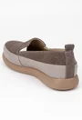 Mocasini dama taupe din piele intoarsa