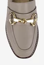 Mocasini dama taupe din piele naturala cu ornament