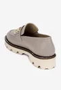 Mocasini dama taupe din piele naturala cu ornament