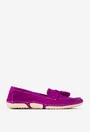 Mocasini fuchsia din piele intoarsa cu detaliu canaf