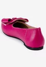 Mocasini fuchsia din piele texturata cu funda