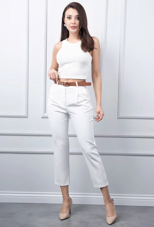 Pantaloni albi