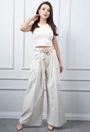 Pantaloni bej deschis cu dungi