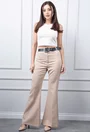 Pantaloni bej evazati