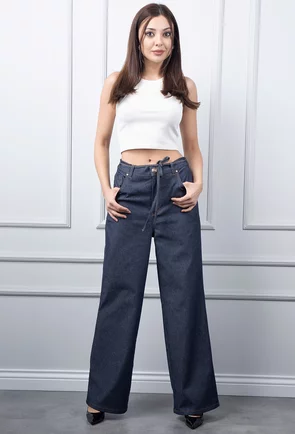Pantaloni denim bleumarin