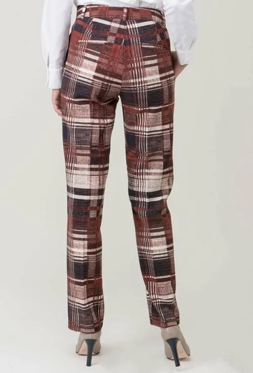 Pantaloni din bumbac cu imprimeu geometric colorat Betty
