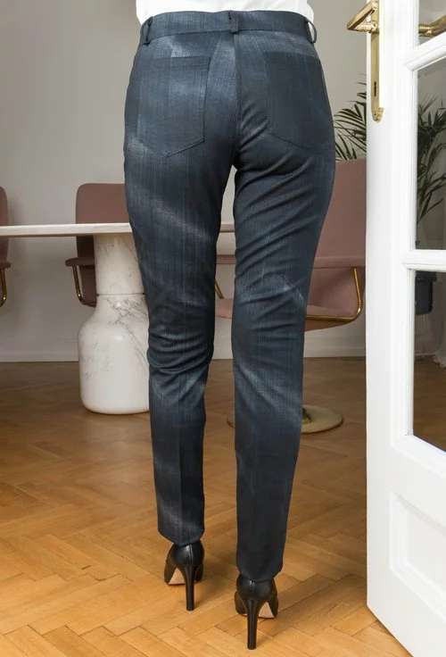Pantaloni gri inchis din bumbac in degrade Arida