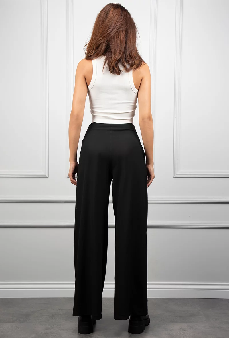 Pantaloni largi negri - Dasha.ro