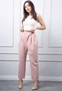 Pantaloni roz pudra accesorizati