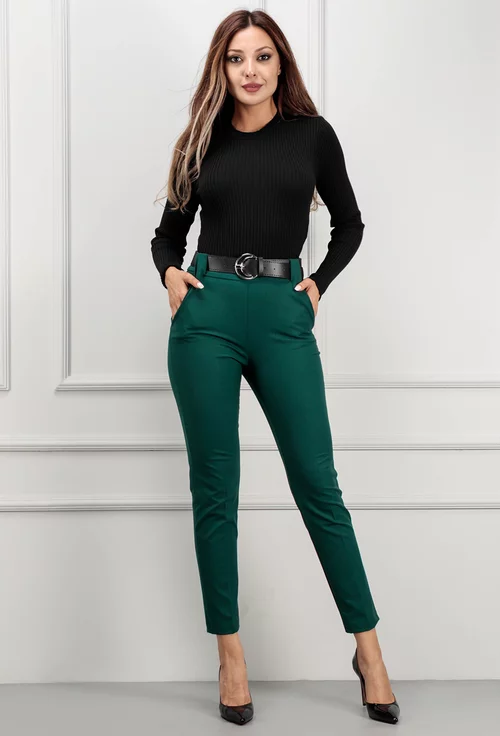 Pantaloni verzi cu accesoriu curea