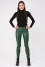 Pantaloni verzi din piele sintetica Elvira