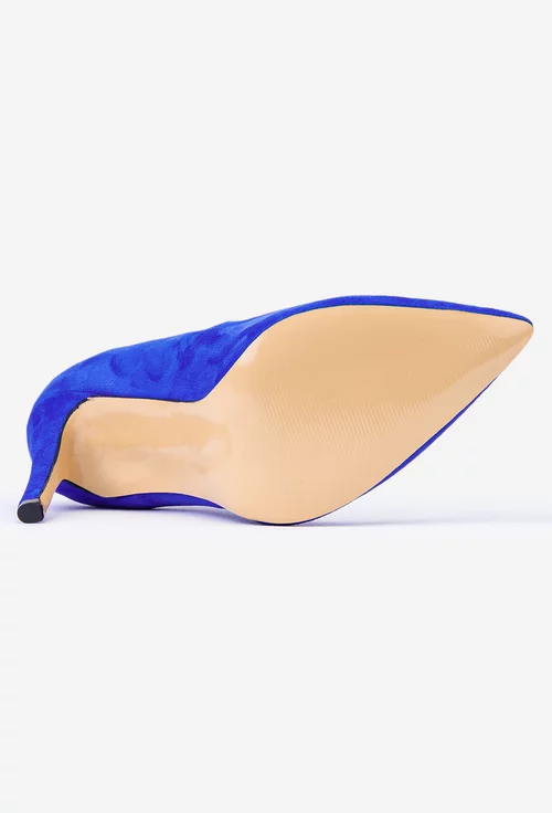 Pantofi albastri NUR din piele intoarsa cu toc subtire