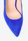 Pantofi albastri NUR din piele intoarsa cu toc subtire