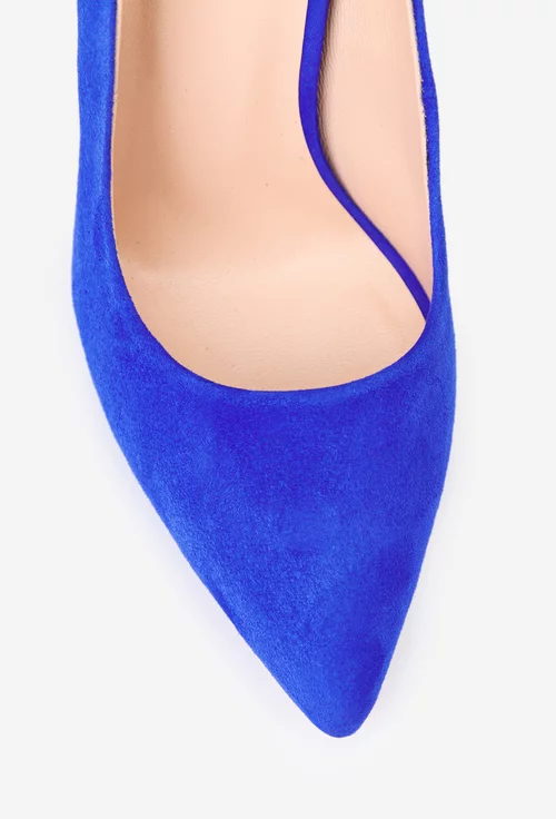 Pantofi albastri NUR din piele intoarsa cu toc subtire