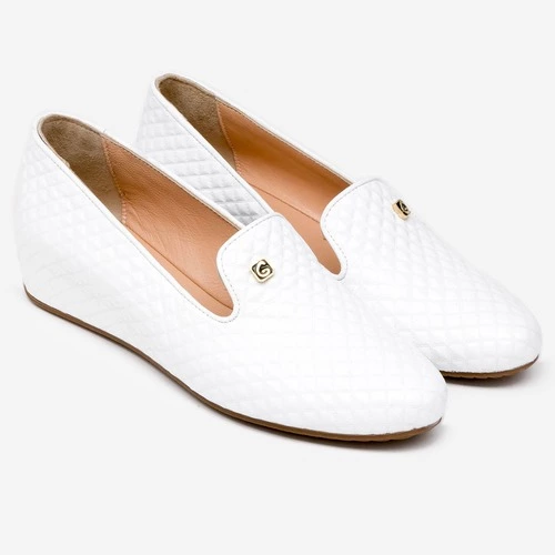 Pantofi albi din piele naturala Aminta