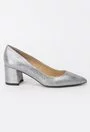 Pantofi argintii din piele naturala Agathe