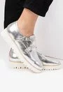 Pantofi argintii din piele naturala Lenard