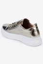 Pantofi aurii din piele cu siret elastic