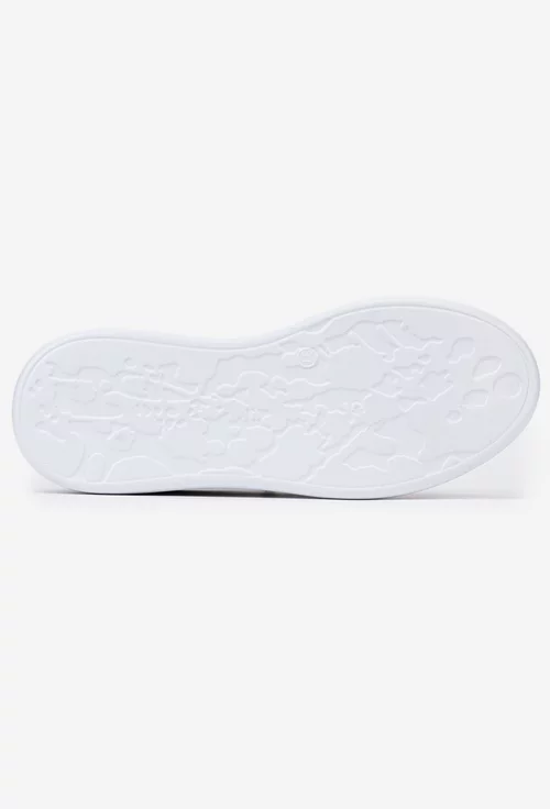 Pantofi aurii din piele cu siret elastic