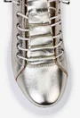 Pantofi aurii din piele cu siret elastic