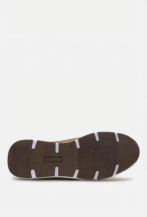 Pantofi barbati bej cu alb din piele