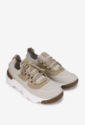 Pantofi barbati bej din material textil si piele intoarsa
