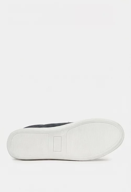 Pantofi barbati bleumarin din piele intoarsa